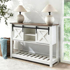 White Farmhouse Entryway Table, Rustic Hallway Table by Home