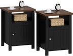 ChooChoo Farmhouse Nightstands Set of 2, Rustic Vintage End Side Table by ChooChoo