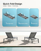 Ciokea Foldable Outdoor Lounge Chair Set of 4 - Image 6