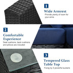 Tangkula 7-Piece Patio Furniture Set, Outdoor Sectional Wicker Sofa - Image 9