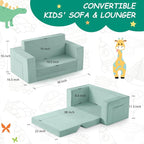 Kids Couch, 2-in-1 Toddler Chair Comfy 1-3 Years, Convertible Kids Chair - Image 3