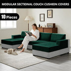 UNBBRRL 10 Pieces Stretch Sofa Cushion Covers - Image 6