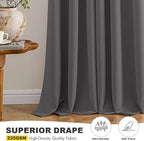 MIULEE Blackout Curtains for Bedroom 2 Panels 40 x 84 Inch Long Gray | Thermal - Image 5