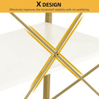 DWVO Gold Bookshelf, Modren 5 Tier Bookcase, Storage Shelves Organizer Standing - Image 4