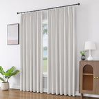 Joydeco 100% Blackout Pleated Curtains, Linen Window Curtains 2 Panel Sets 108 - Image 4