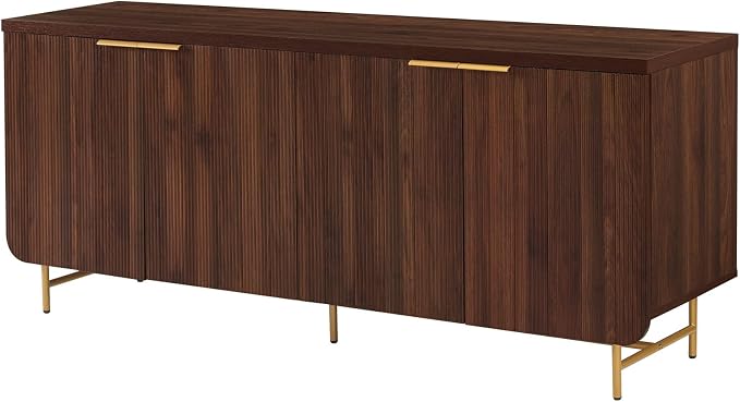 Walker Edison Reema Fluted 4-Door Kitchen Sideboard Buffet Console, 69 Inch - Image 7