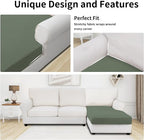 Easy-Going Stretch 1 Piece Chaise Lounge Cushion Slipcover | Sectional Couch - Image 3