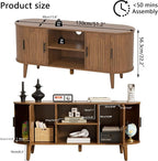 Mxtxmy 51" Fluted TV Stand, Mid-Century Modern Entertainment Center - Image 2