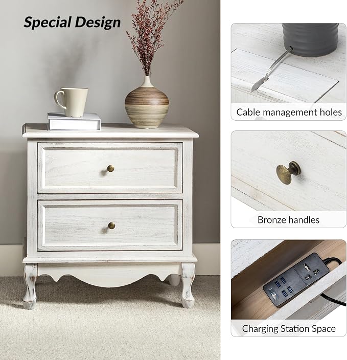 HULALA HOME Solid Wood End Tables Set of 2 - Image 3