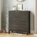 YOMILUVE Shoe Cabinet Storage for Entryway, Fluted Shoe Cabinet - Image 3