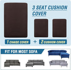 H.VERSAILTEX Sectional Couch Covers 3 Pieces Sofa Seat Cushion Covers L Shape - Image 8
