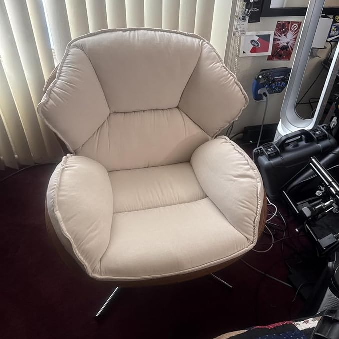 BESTANO Swivel Accent Chair, Chenille Upholstered Modern Living Room Chair - Image 8