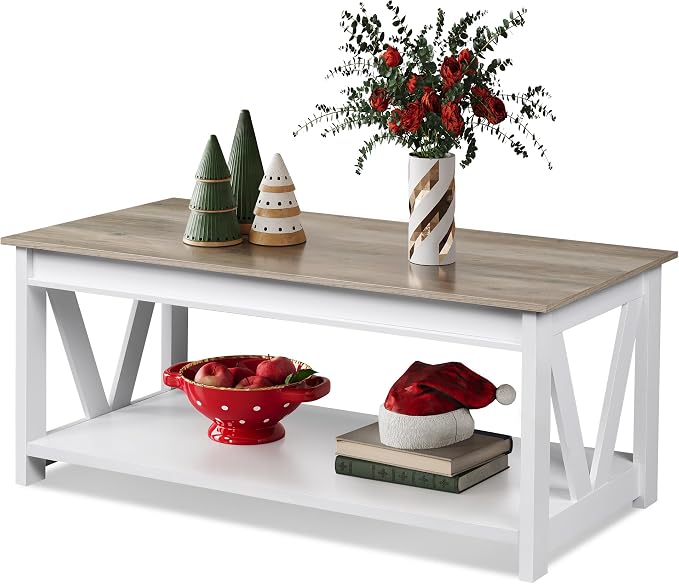 WLIVE Coffee Table, Wood Center Table by WLIVE
