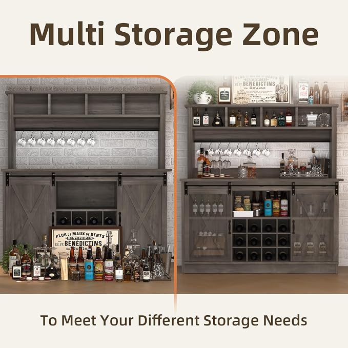 4ever2buy Farmhouse Coffee Bar Cabinet - Image 6