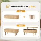 Fully Assembled Fluted Lift Top Coffee Table - Image 3