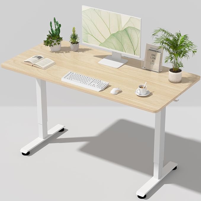 Veken 55 Inch Large Electric Standing Desk, 4 Memory Heights Adjustable by Veken
