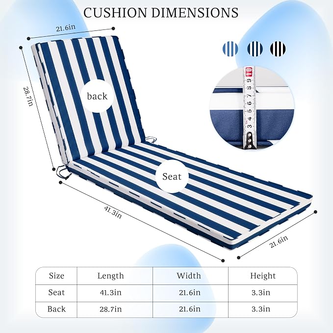 Chaise Lounge Cushions Outdoor - Image 5