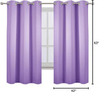 Lavender Blackout Curtains 42 x 63 Inch Length/Set of 2 Curtain Panels/Thermal - Image 9