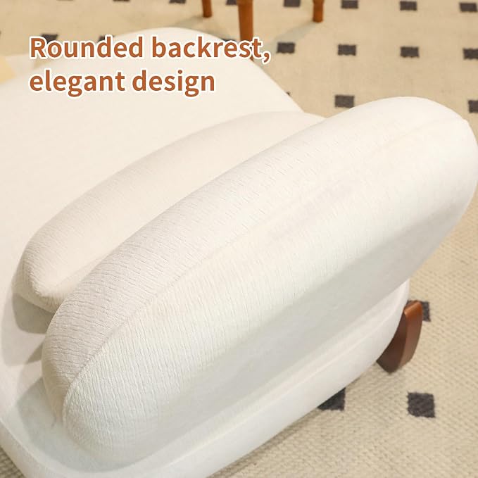 KEIKI Accent Chair with Solid Wood Legs, Velvet Single Seat Sofa - Image 5
