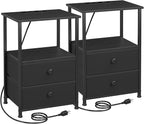 LOAKEKEL Night Stand Set 2, End Tables by LOAKEKEL