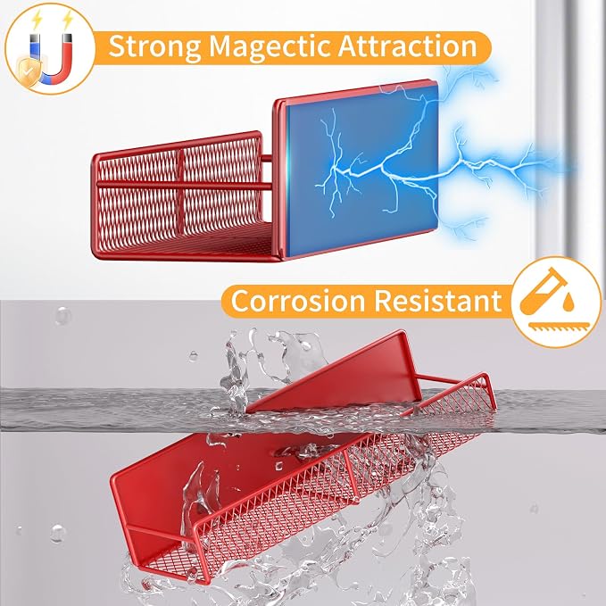 DTUQYX Magnetic Spice Rack for Refrigerator, 4 Pack 100% Metal Strong Magnet - Image 4
