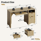 Bestier 55 Inch Wood Computer Desk - Image 3