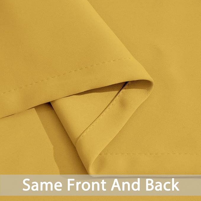 Yakamok Room Darkening Curtains 42x84 inch Long Mustard Yellow-Living Room | 2 - Image 5