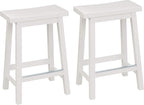 Amazon Basics Solid Wood Saddle-Seat Counter Height Bar Stools by AmazonBasics