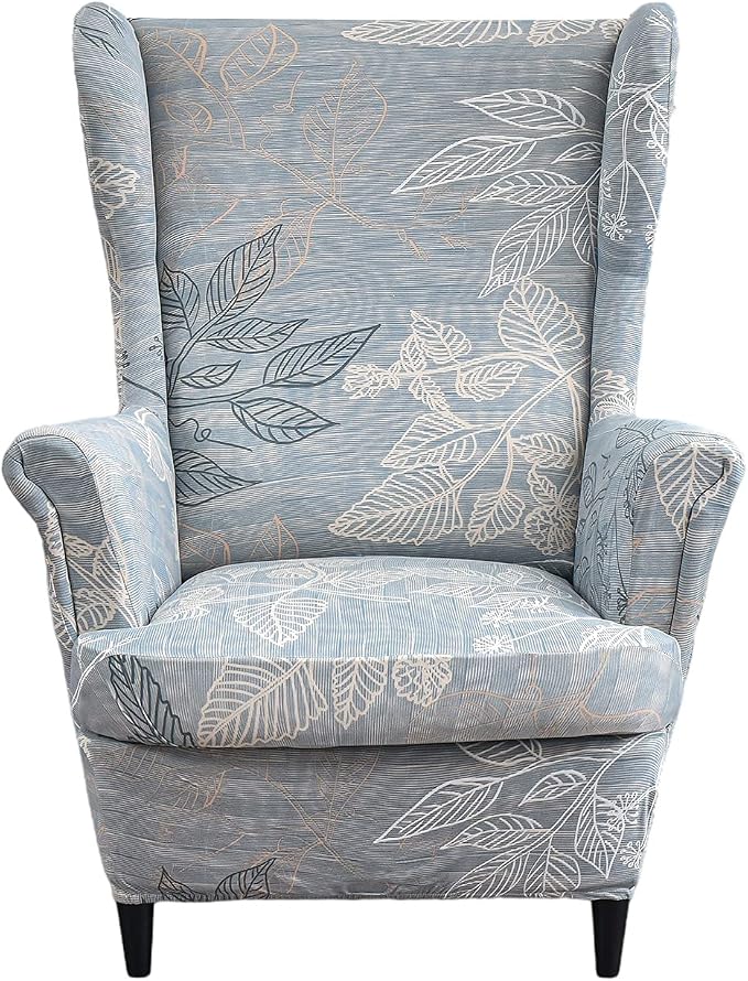 KRFOONN Wingback Chair Cover 2 Piece Stretch Wing Chair Covers Spandex by KRFOONN