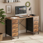 Sweetcrispy Computer Desk with 8 Fabric Drawers - Image 2