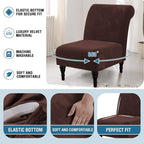 H.VERSAILTEX Armless Accent Chair Covers Thick Velvet Armless Chair Slipcovers - Image 6
