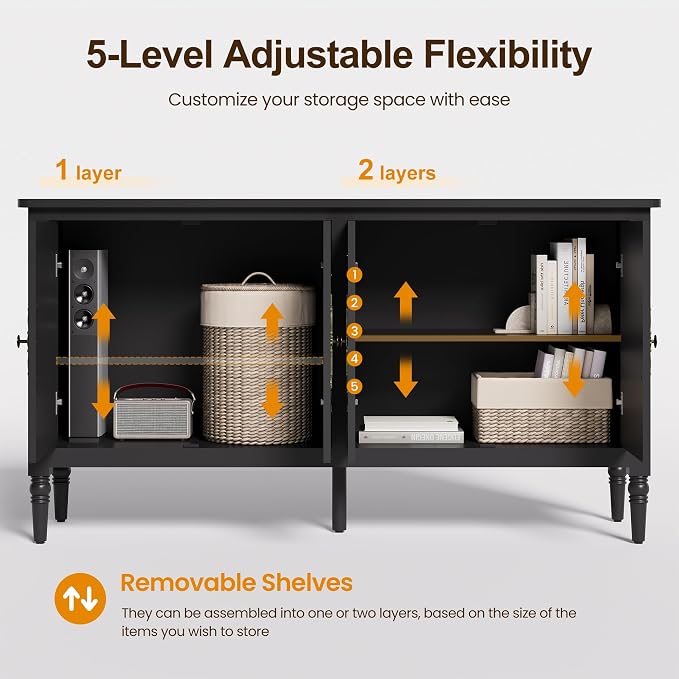 FansaFurn Console Table, Wood Buffet Sideboard, Media Credenza - Image 4