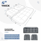 DANGHOOGY Wicker Chair Cushions, Waterproof Outdoor Loveseat Cushions - Image 2