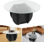 Round Glass Coffee Table for Living Room - Image 6