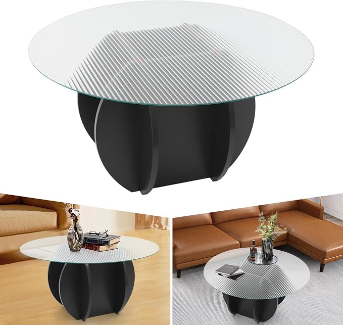 Round Glass Coffee Table for Living Room - Image 6