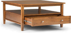 SIMPLIHOME Warm Shaker Solid Wood Transitional-Style 36-inch Wide Coffee Table - Image 3