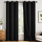 MIULEE Black 100% Blackout Curtains by MIULEE