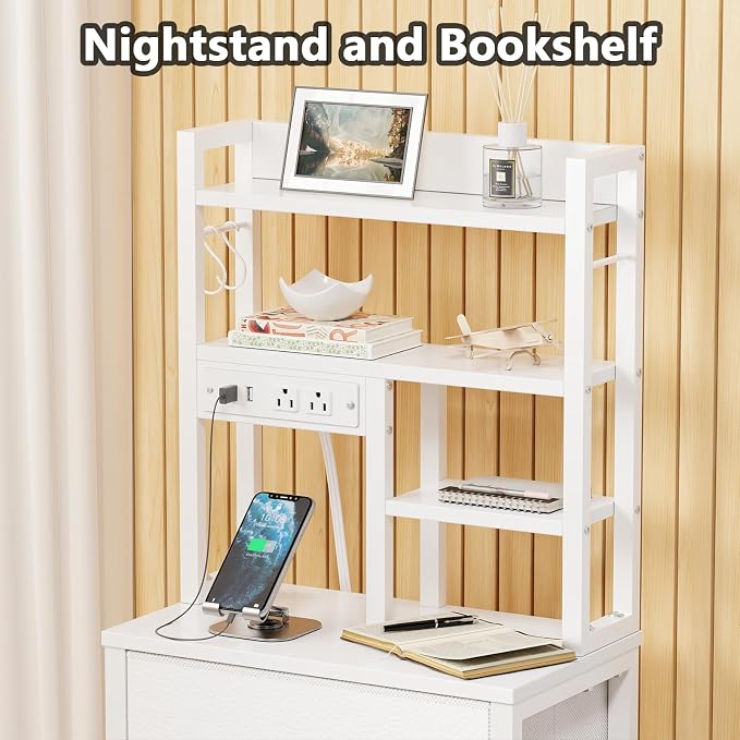 Furnulem Tall Night Stand, 52.1 Inch LED Nightstand - Image 6