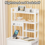 Furnulem Tall Nightstand with LED Lights and 3 Tier Shelves, Night Stand with 3 - Image 8