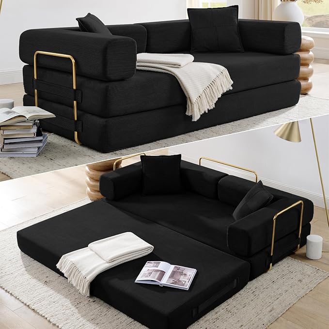 HANXIN 78 Inch Convertible Sleeper Sofa Bed, Folding Floor Mattress Couch by HANXIN