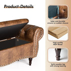 ZZW Storage Ottoman Bench, Tufted Bed Benches - Image 5
