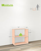 32-Inch 2-Tier Metal Bookcase, Open Shelf Storage Organizer - Image 3