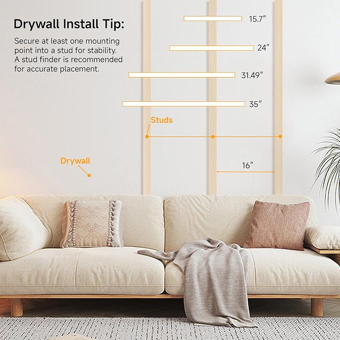 47in Floating Shelves for Wall, Wall Mounted Shelves for Decor Storage Set of 2 - Image 6