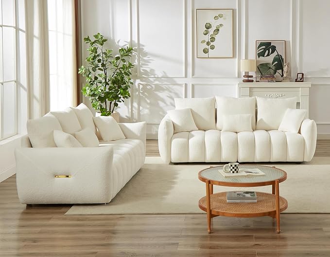 Antetek Teddy Sofa Set for Living Room, 2 Pieces Modern Deep Seat Oversized - Image 3