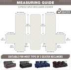 TAOCOCO 100% Waterproof Recliner Sofa Covers 3 Seater Split Couch Covers - Image 3