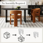 Modern Sherpa Dining Chairs Set of 4, Upholstered Barrel Chairs - Image 3
