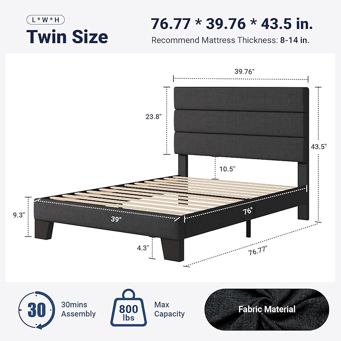 Allewie Twin Size Platform Bed Frame - Image 2