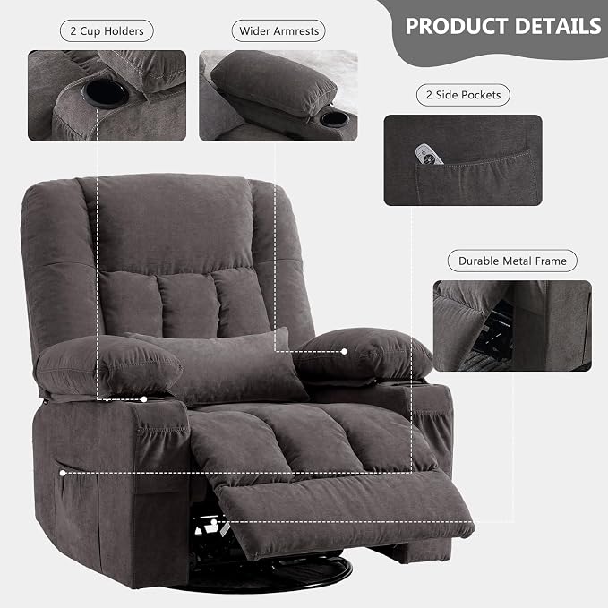 Swivel Rocker Recliner Chair - Image 9