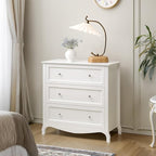 VINGLI White Dresser 3 Drawer Chest of Drawers - Image 9