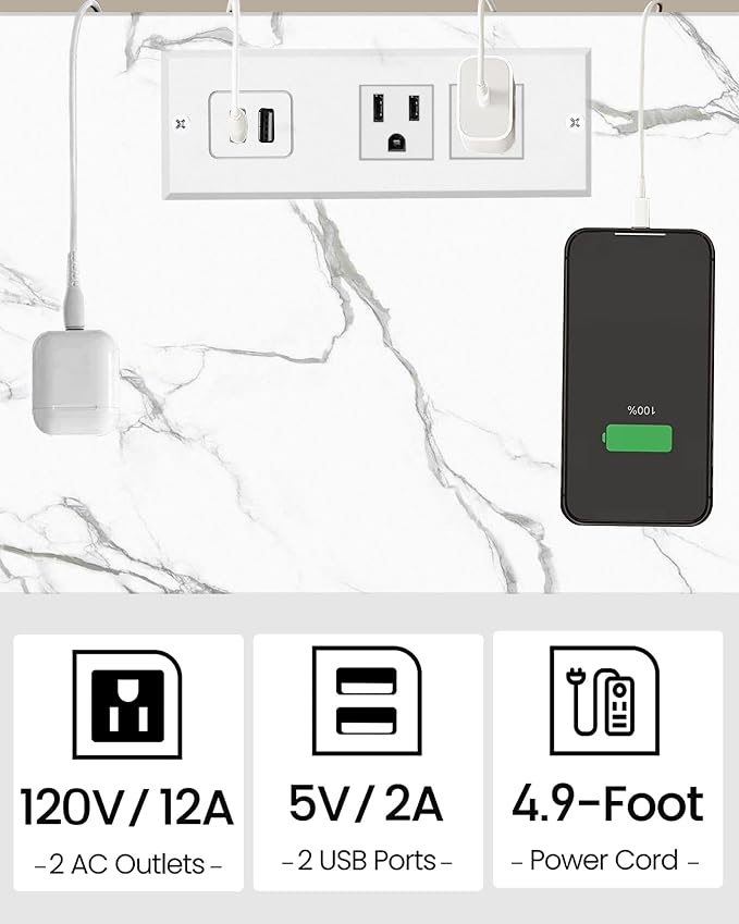 TUTOTAK End Table with Charging Station, Small Side Table with Outlets - Image 7